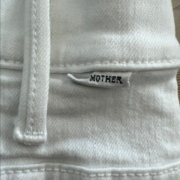 MOTHER The Hustler Ankle Fray Jeans White USA Stretch Size 27